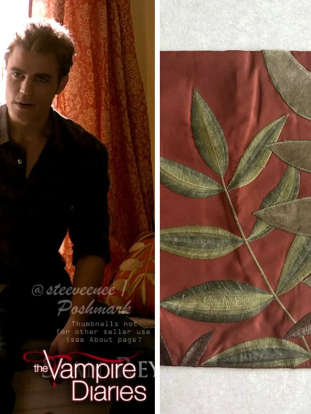 Elena Gilbert Pier 1 Leaf Accent Pillowcase ASO The Vampire Diaries